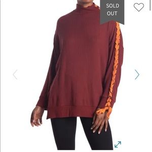 NWT Free People Snow Drift Lace Up Sweater M